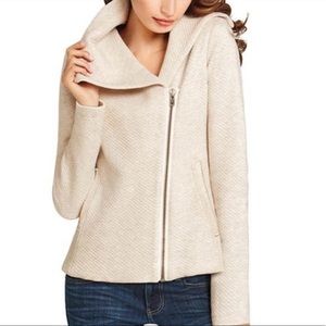 Cabi Cream Quilted Moto Jacket in size small